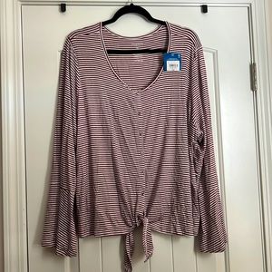 Arizona jean co Red white stripe shirt